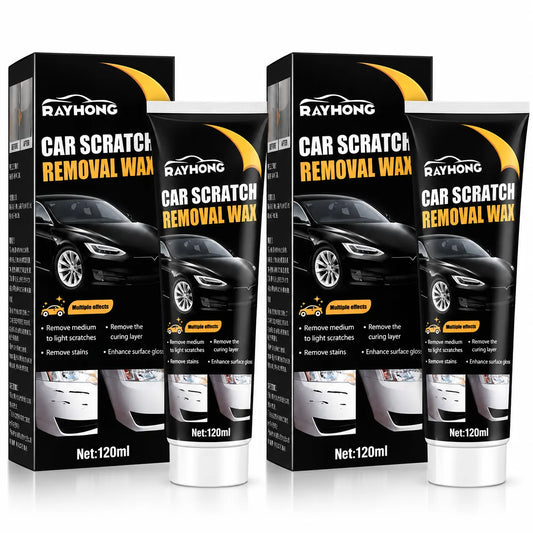 (Pack of 2) Car Scratch Removal Wax Rubbing Compound – Auto Paint Scratch Repair & Scuff Remover for Swirl Marks & Clear Coat Restoration